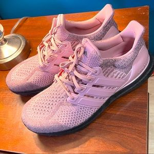 Pink Adidas 5.0 DNA Ultraboost Primeblue running shoes